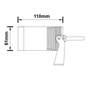 Legor Sobrepuesto - Luminaria GU10 Sobrepuesta con Base de Acero Inoxidable, IP67, Direccionable