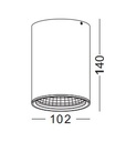 Rubi 12 BK - Luminaria LED Sobrepuesta 12W, 900lm, 3000K, IP65, 60º