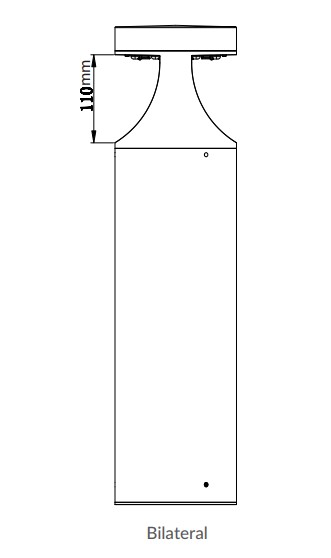 Lan 2 - Bolardo LED IP65, 20W, 1000lm, 3000K, Ra>80, DALI