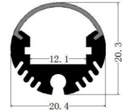 Perfil de Aluminio Circular para Cinta LED, 2m