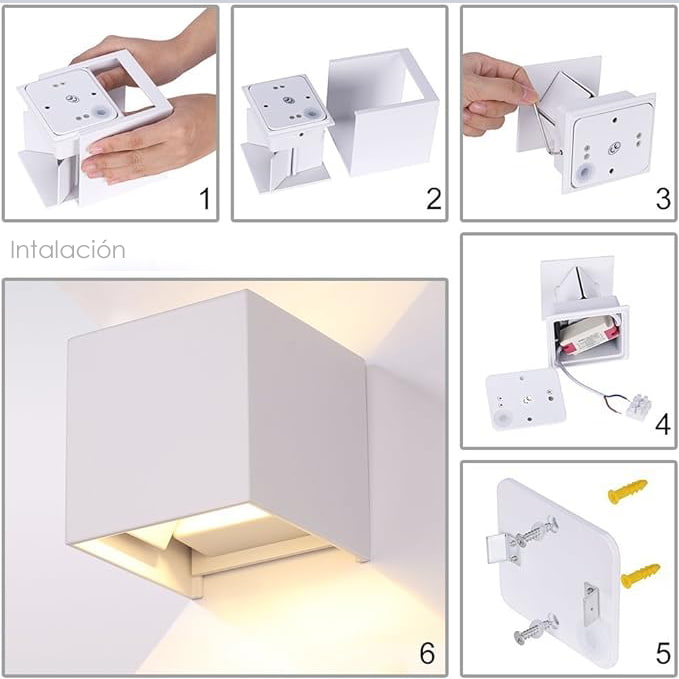 Kappa N - Apliqué Negro Bidireccional LED IP65, 12W, 960lm, 3000K