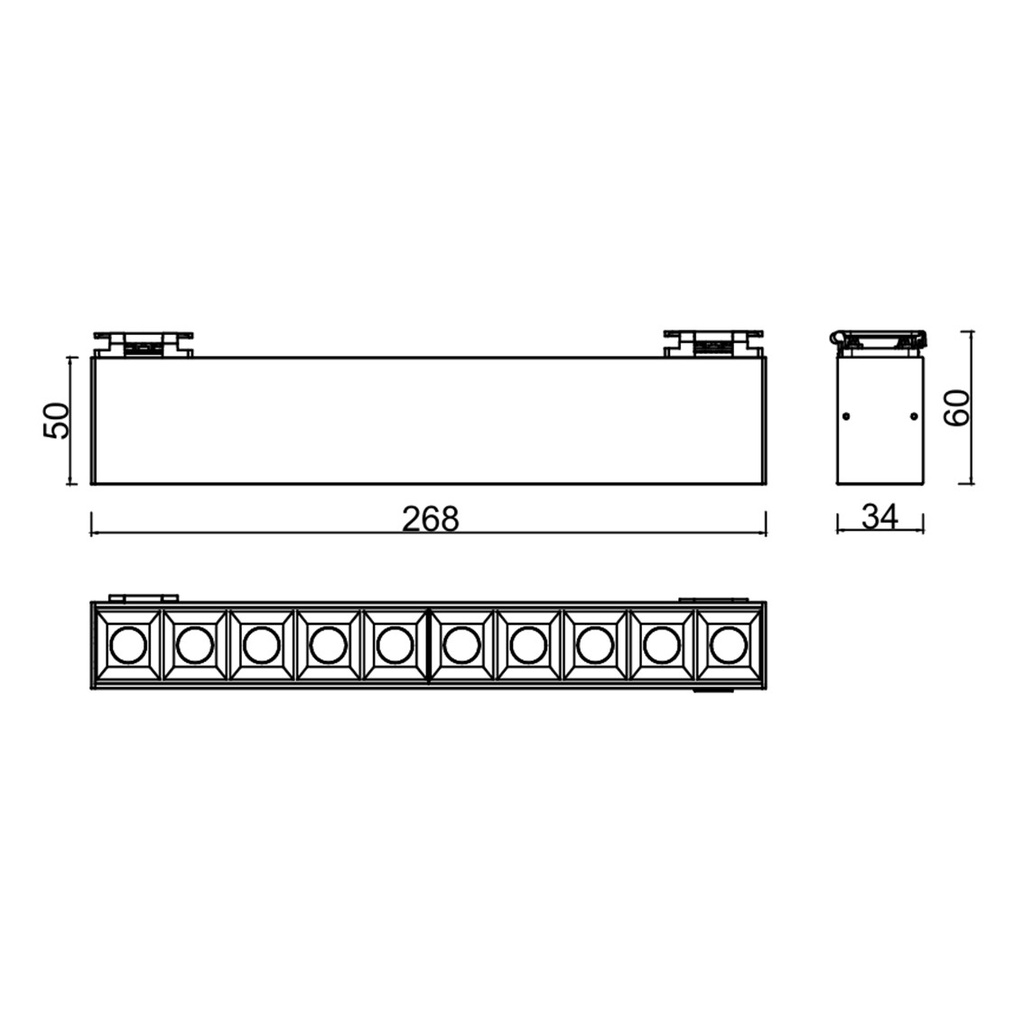 Grilla 10 - Downlight Lineal para Sistema FlexTrack , 10W, 3000K, Ra>90