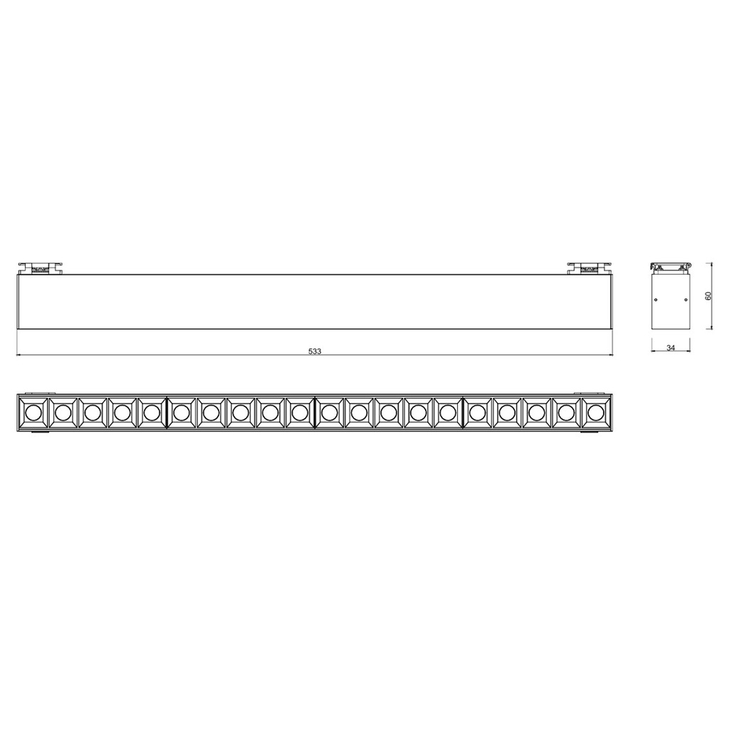 Grilla 20 - Downlight Lineal para Sistema FlexTrack , 20W, 3000K, Ra>90 