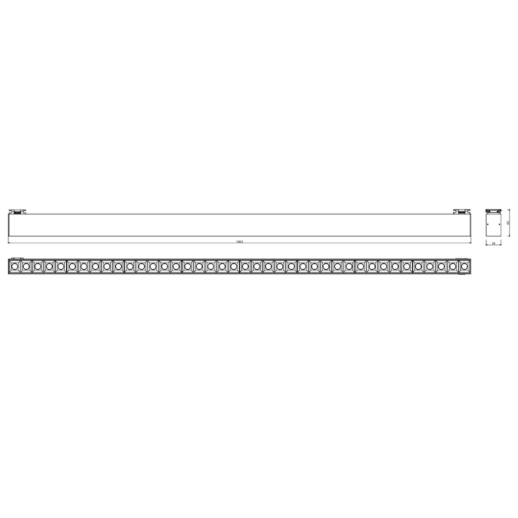 Grilla 40 - Downlight Lineal para Sistema FlexTrack , 20W, 3000K, Ra>90 