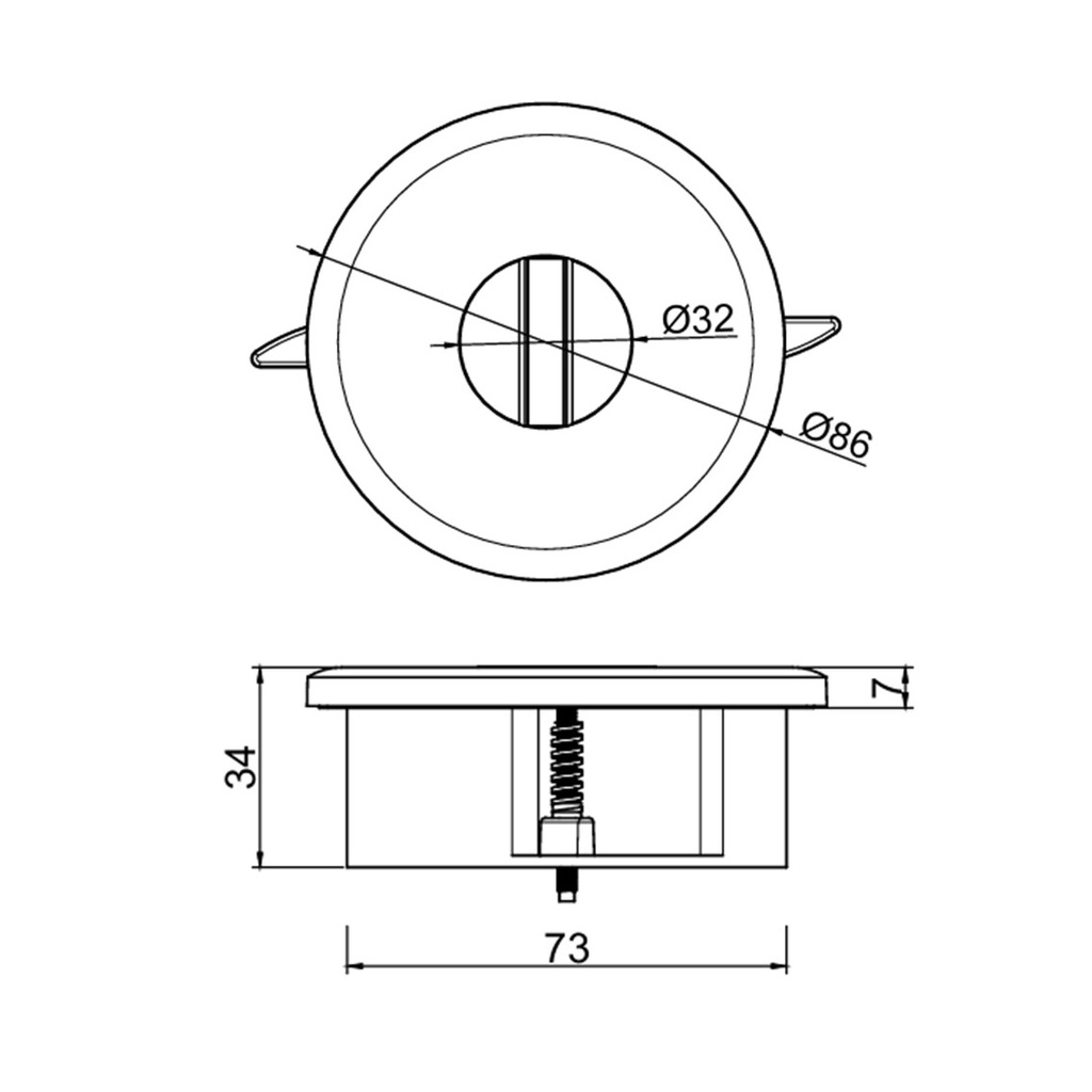 Soporte embutido en cielo para sostener la Cinta o como alimentador - Sistema FlexTrack 