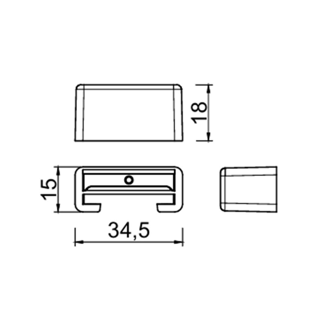 Tapa Final Para Cinta Doble - Sistema FlexTrack 