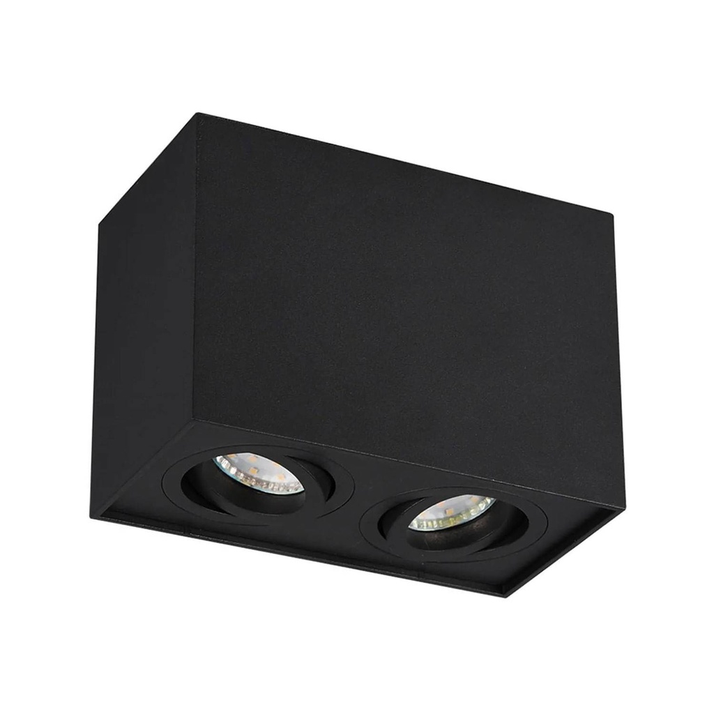 Cube 2 BK - Luminaria Sobrepuesta para 2 lamapras GU10