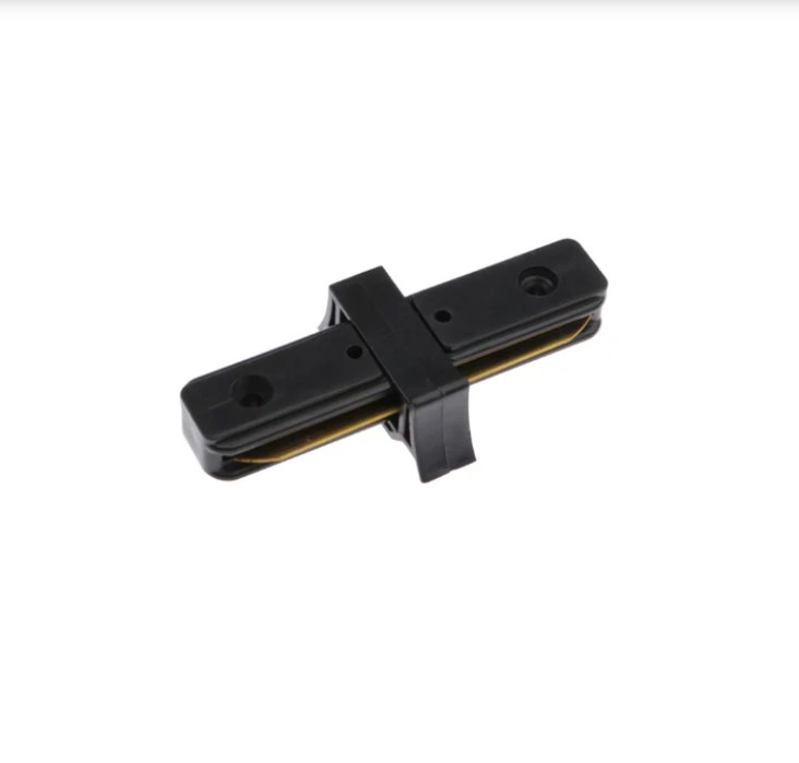 Conector Recto para Riel Monofásico Negro AC 220V