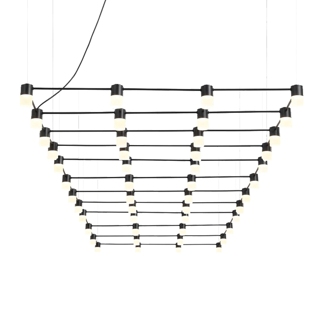 Networks 0310 - Luminaria LED Modular Suspendida. 44 puntos de luz de 1 W Suspendidos en una estructura de 252x78.5cm, 3000K