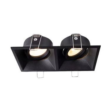 Jazz 2 BK - Downlight Negro Doble GU10 Antideslumbrante