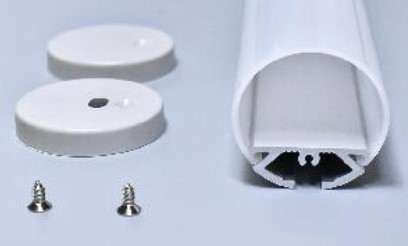 Perfil de Aluminio con Difusor Curvo para Cinta LED, 110cm 