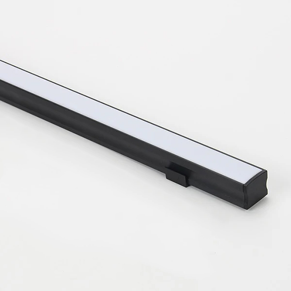 Perfil Negro de Aluminio Rectangular Sobrepuesto para Cinta LED, 2m