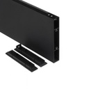 Perfil de Aluminio para Iluminación Directa + Indirecta, Instlación Suspendida, Pintura Negra, 2m 