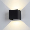 Kappa N - Aplique Negro Bidireccional LED IP65, 10W, 800lm, 3000K, LED Bridgelux