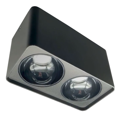 [ISC23202] Angus S20 BK - Spotlight LED sobrepuesta, 10W, 800lm, 3000K