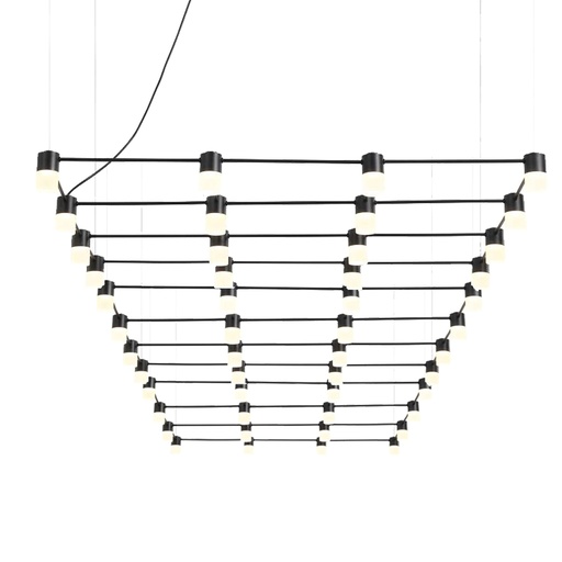 [LPL344-BK] Networks 0310 - Luminaria LED Modular Suspendida. 44 puntos de luz de 1 W Suspendidos en una estructura de 252x78.5cm, 3000K