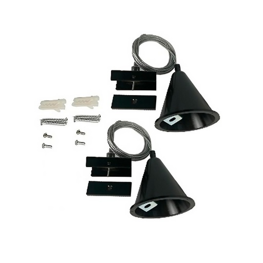 [BY-THR] Sistema de Suspensión regulable de 2 piolas de acero de 2.5 metros c/u para rieles Trifásicos