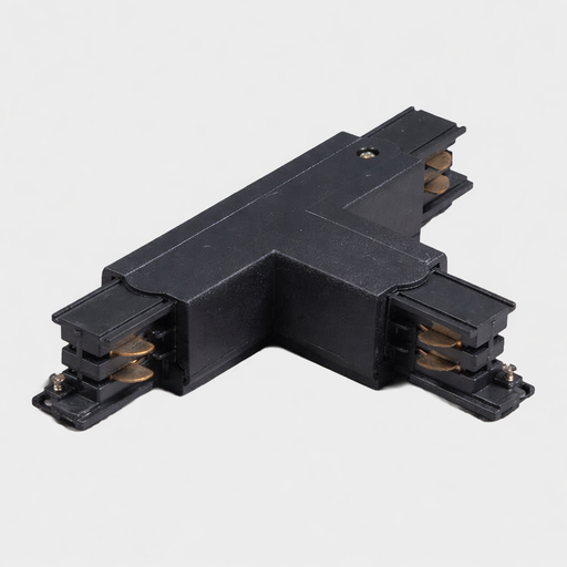 Conector en T Acoplador para Riel Trifásico Negro 